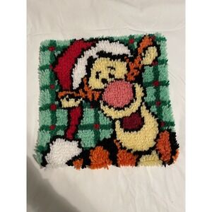 Tigger Completed Latch Hook Rug or Wall hanging Christmas Themed 13x13